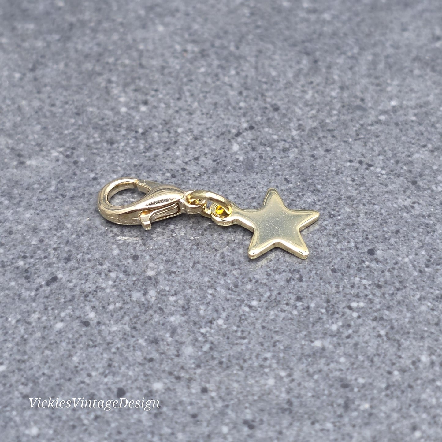 Star Clip on Charm, Stainless Steel, Necklace, Bracelet, Stitch Marker, Zipper, Planner Charm