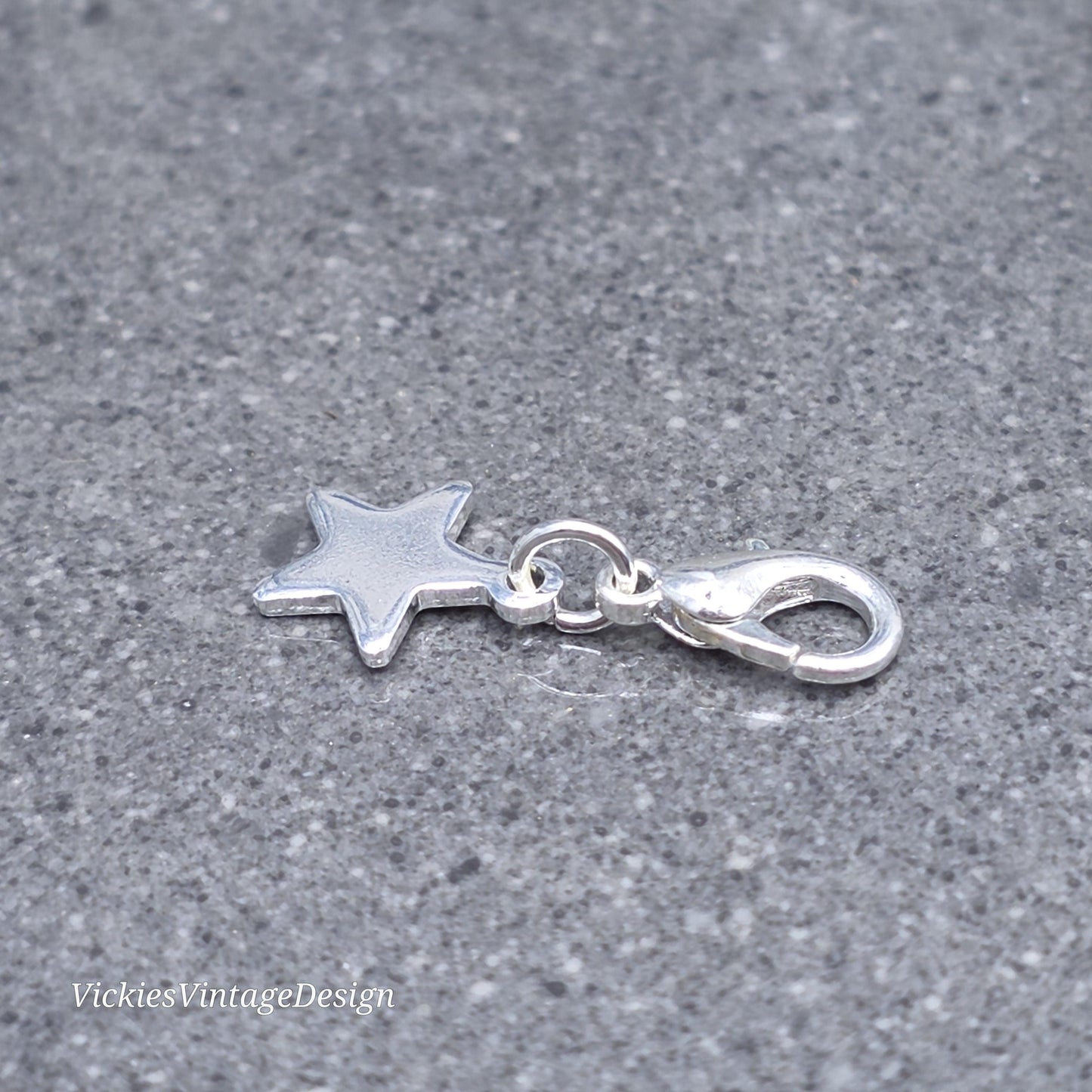 Star Clip on Charm, Stainless Steel, Necklace, Bracelet, Stitch Marker, Zipper, Planner Charm