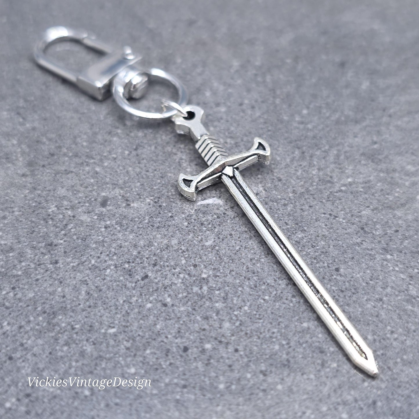 Miniature Sword bag charm, Dagger keychain with clip, keyring Swivel clasp, keys handbags or backpacks