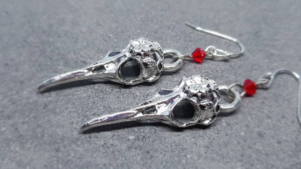 PRIMERO Crystals® Raven Skull Earrings
