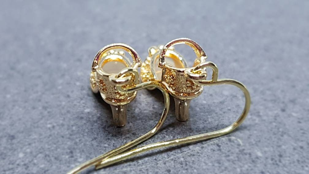 18k Light Gold Plated Shoe Earrings