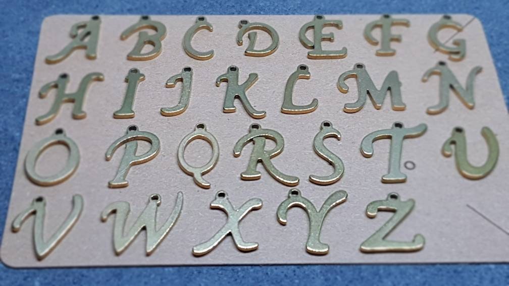 Gold Plated Stainless Steel Letter Charms