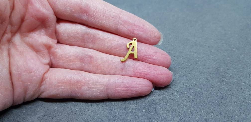 Gold Plated Stainless Steel Letter Charms