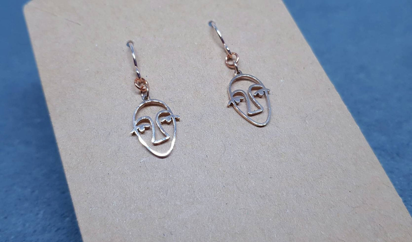 Abstract Face Stainless Steel Earrings