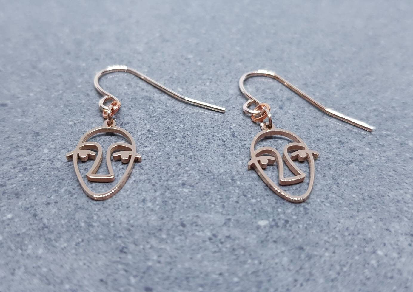 Abstract Face Stainless Steel Earrings