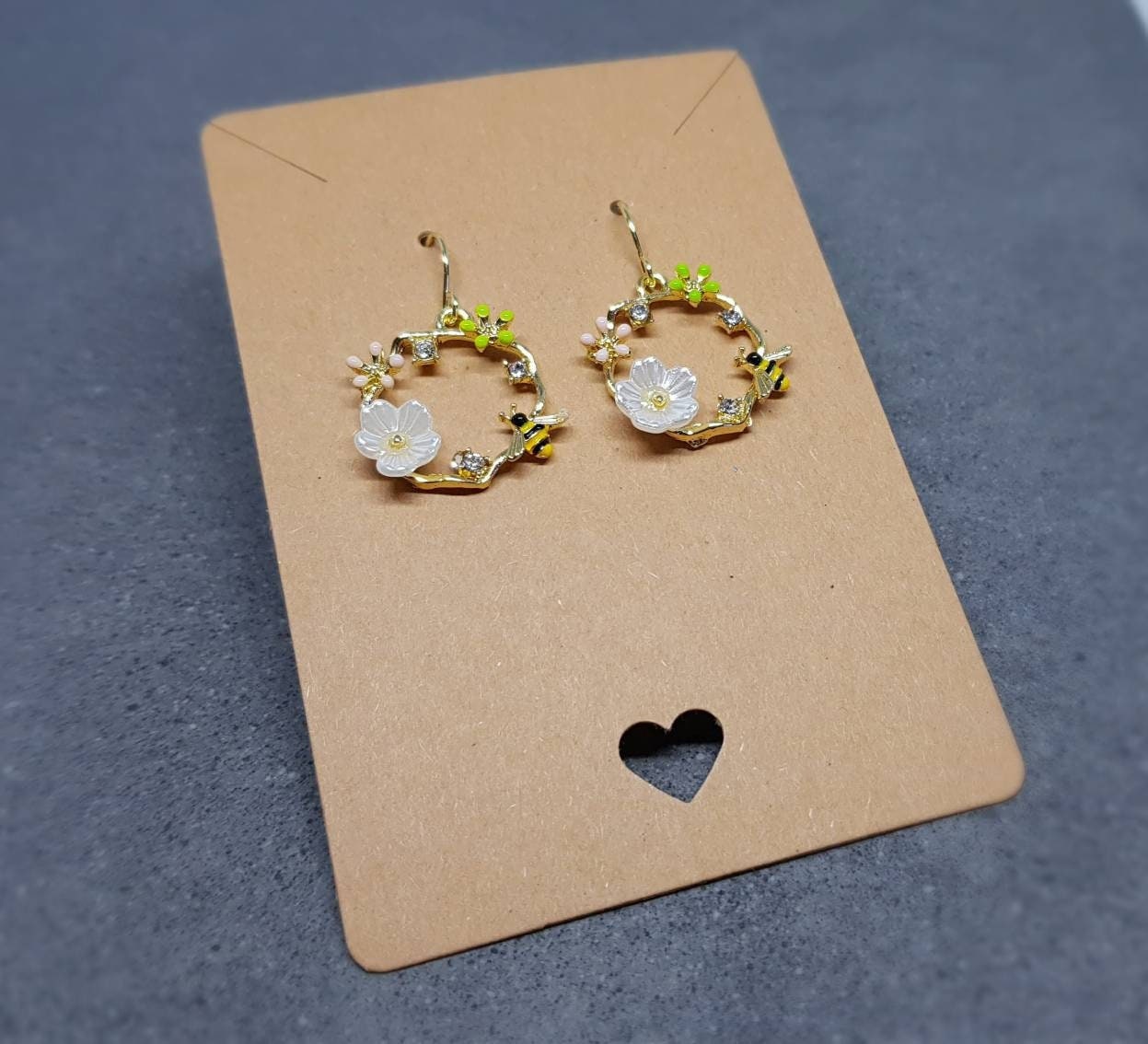 Rhinestone Bee Earrings