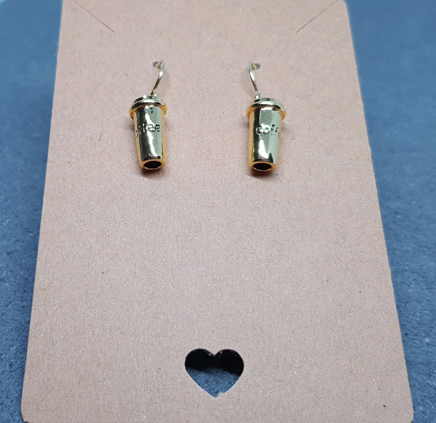 18k Gold Plated Coffee Cup Earrings