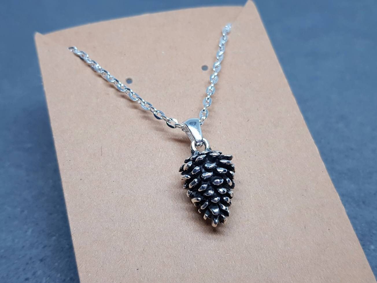 Silver Pinecone Necklace