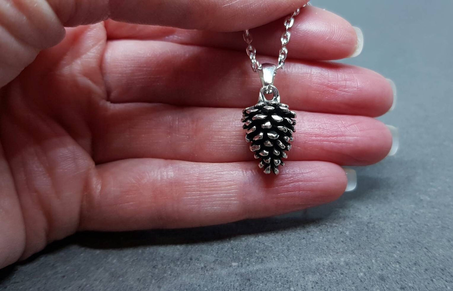 Silver Pinecone Necklace