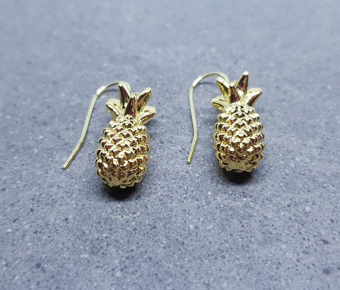 Gold Pineapple Earrings