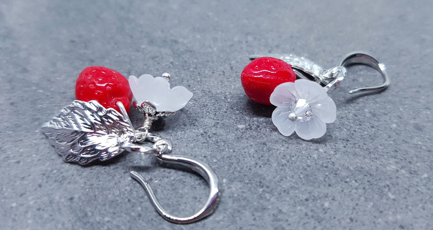 PRIMERO Crystals® Glass Strawberry Earrings