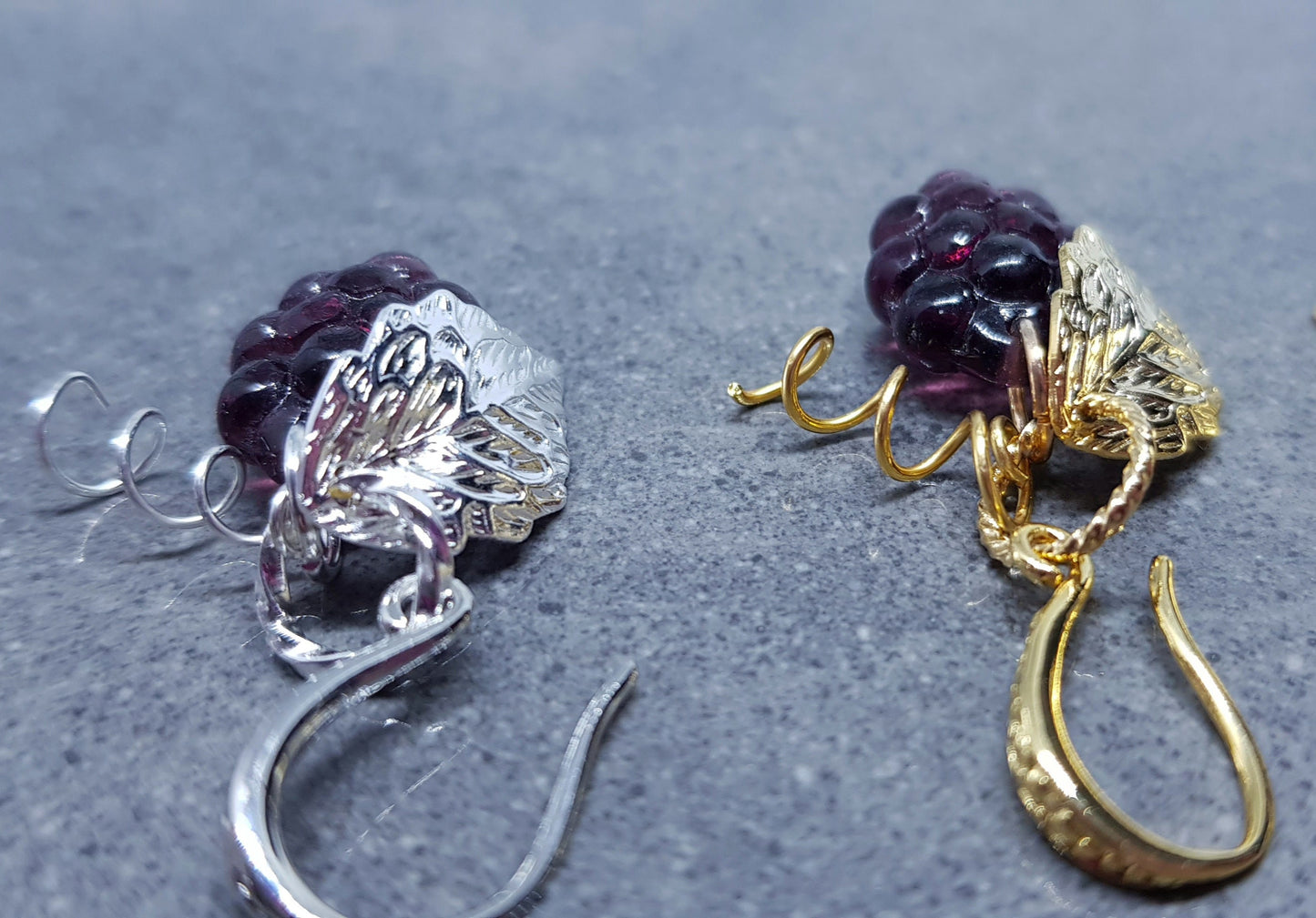 Glass Grape Earrings