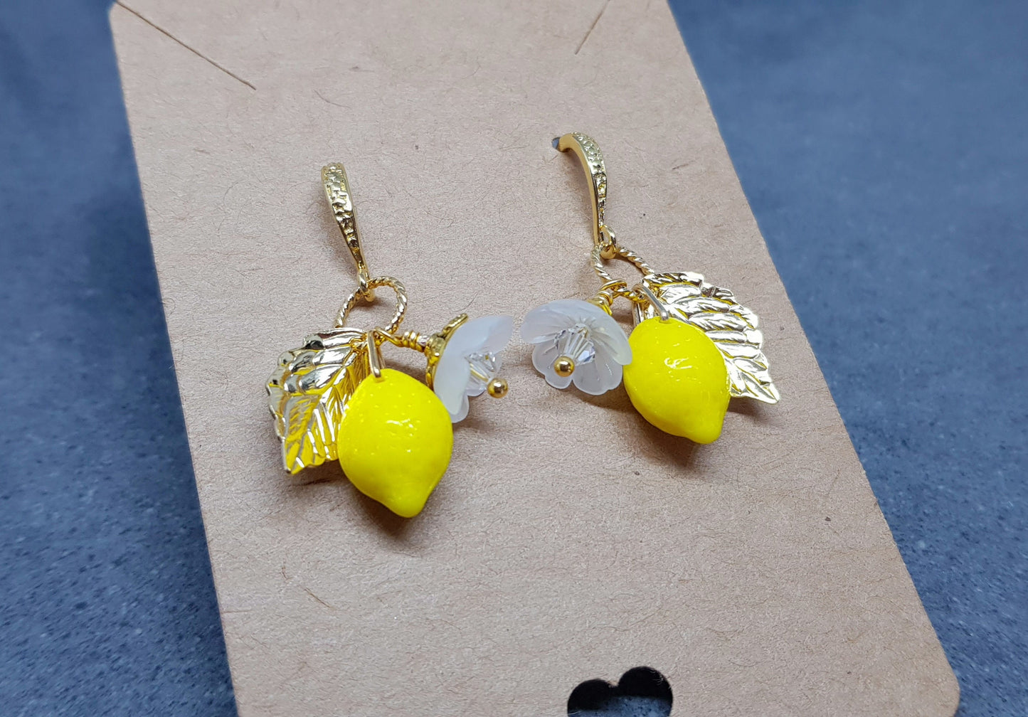 PRIMERO Crystals® Glas-Ohrringe mit Zitronenfrucht