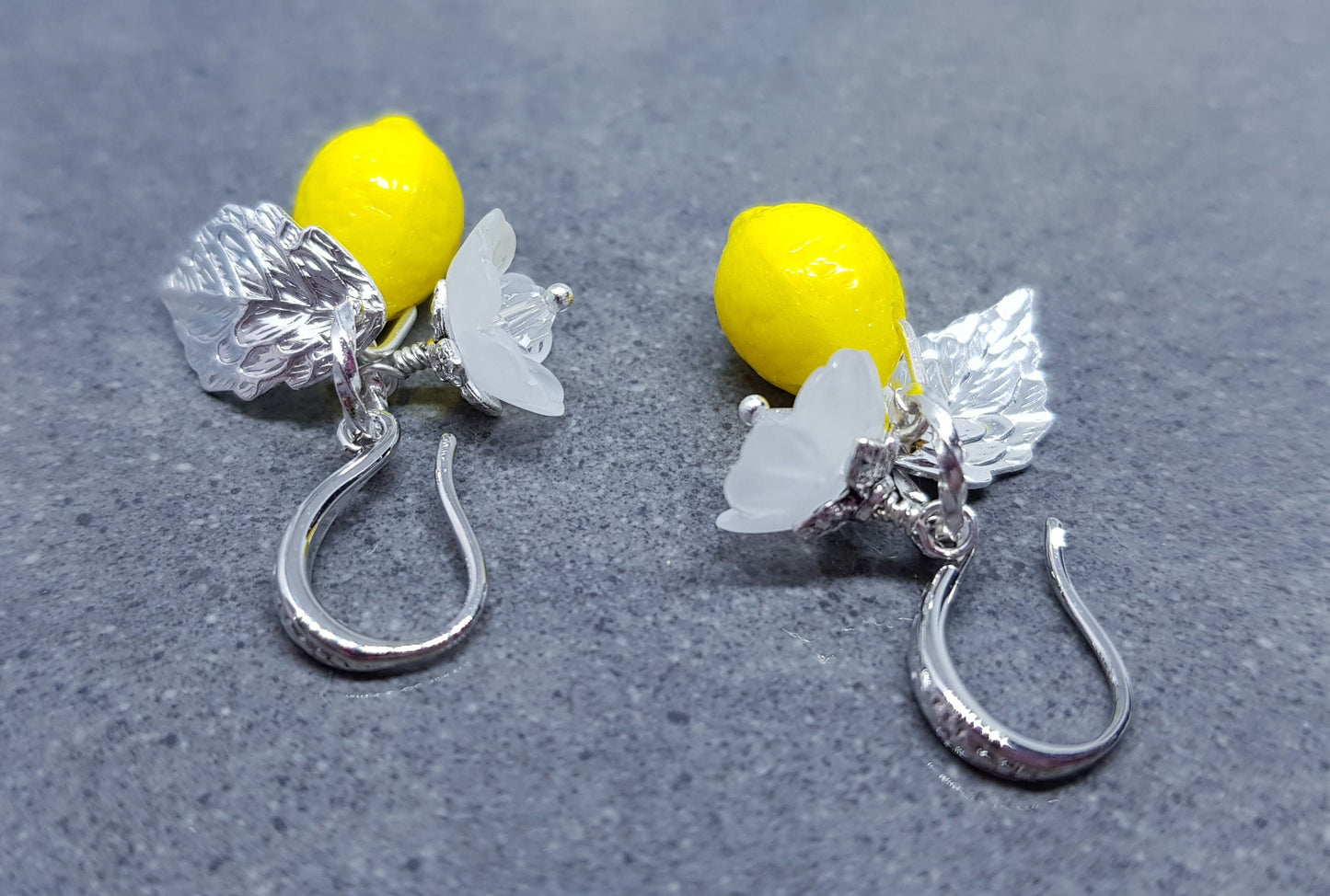 PRIMERO Crystals® Glas-Ohrringe mit Zitronenfrucht