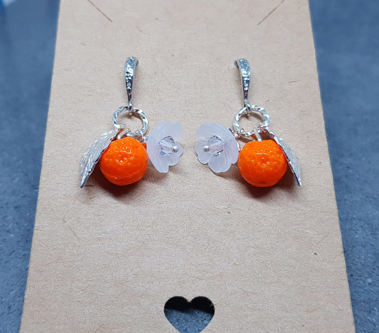 PRIMERO Crystals® Glass Orange Fruit Earrings