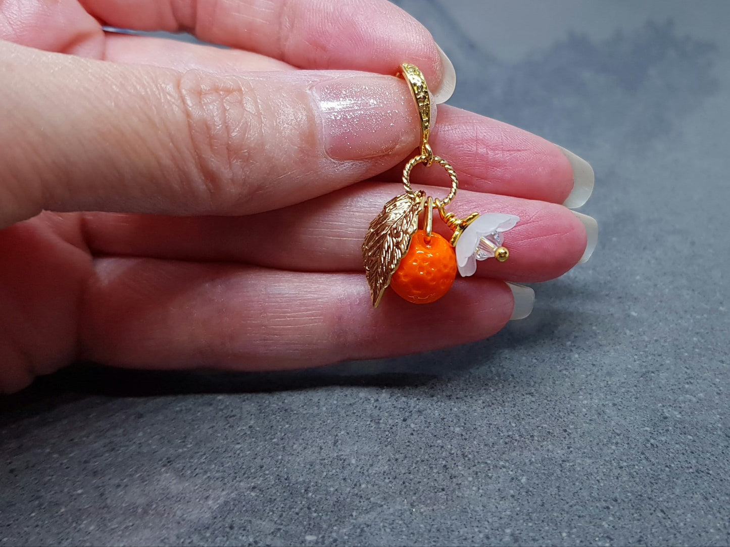 PRIMERO Crystals® Glass Orange Fruit Earrings