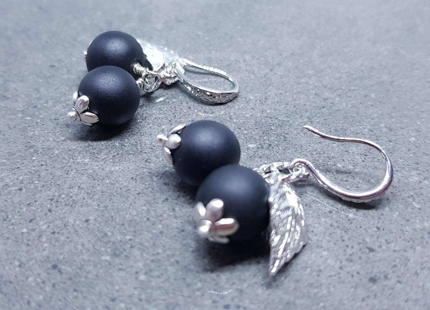 Glass Blackcurrant Earrings