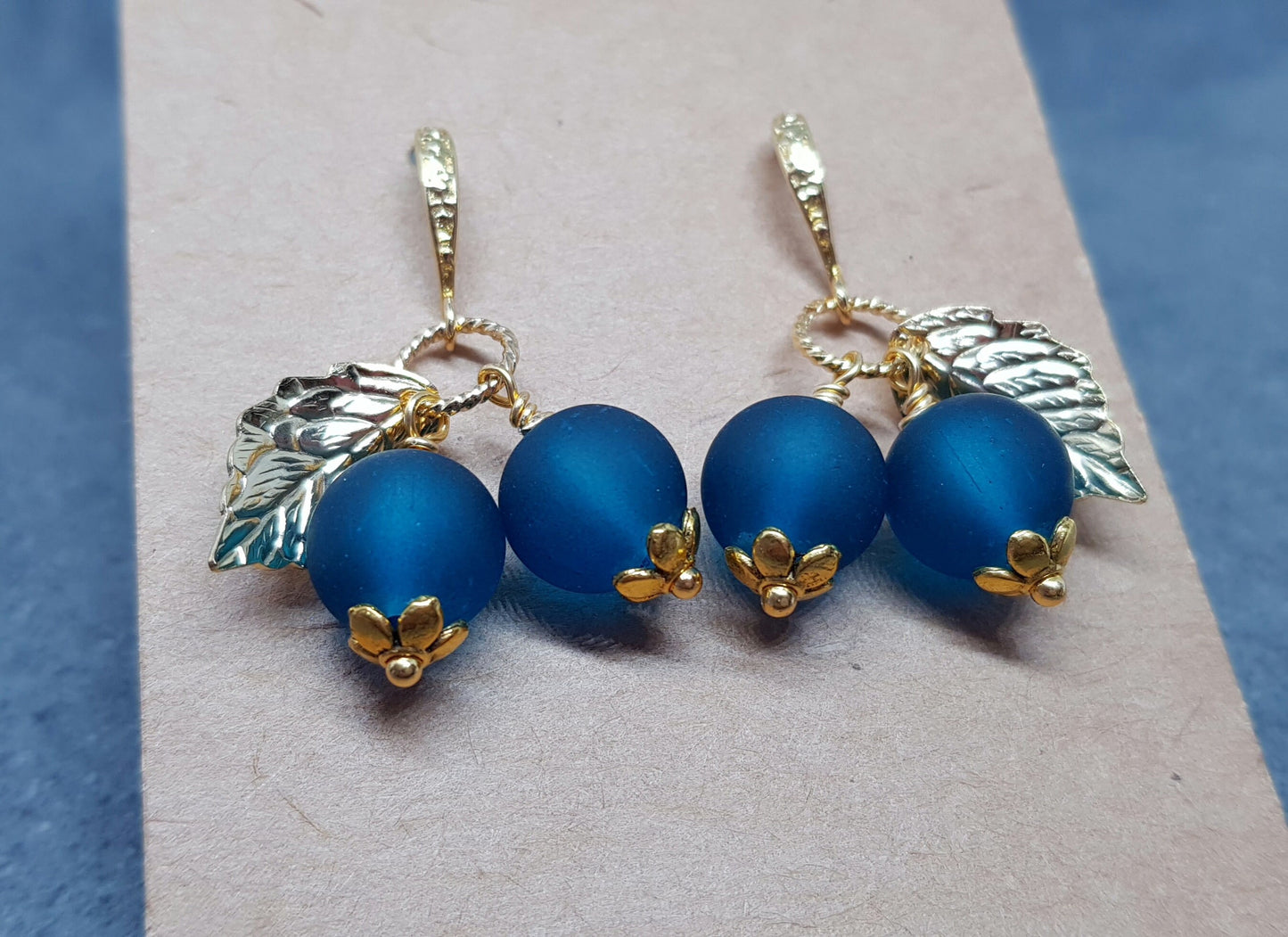Glass Blueberry Earrings