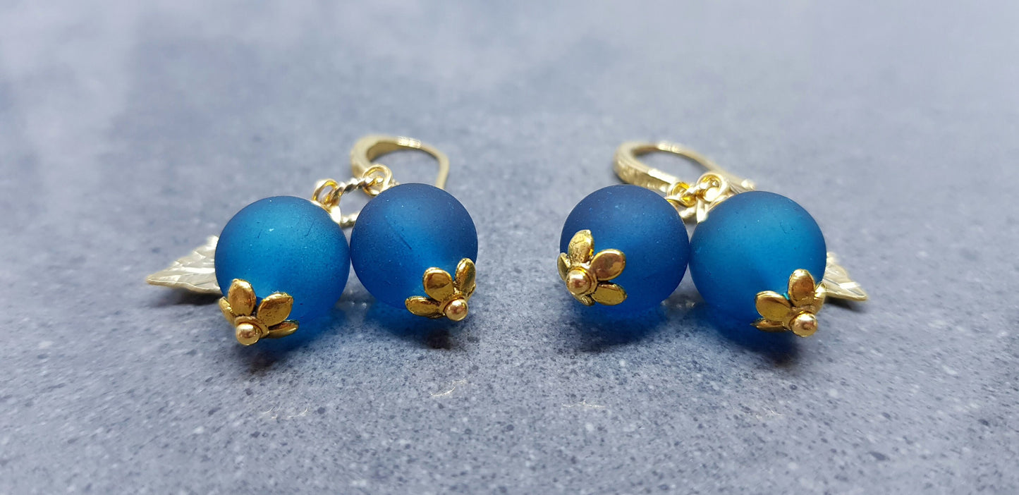 Glass Blueberry Earrings
