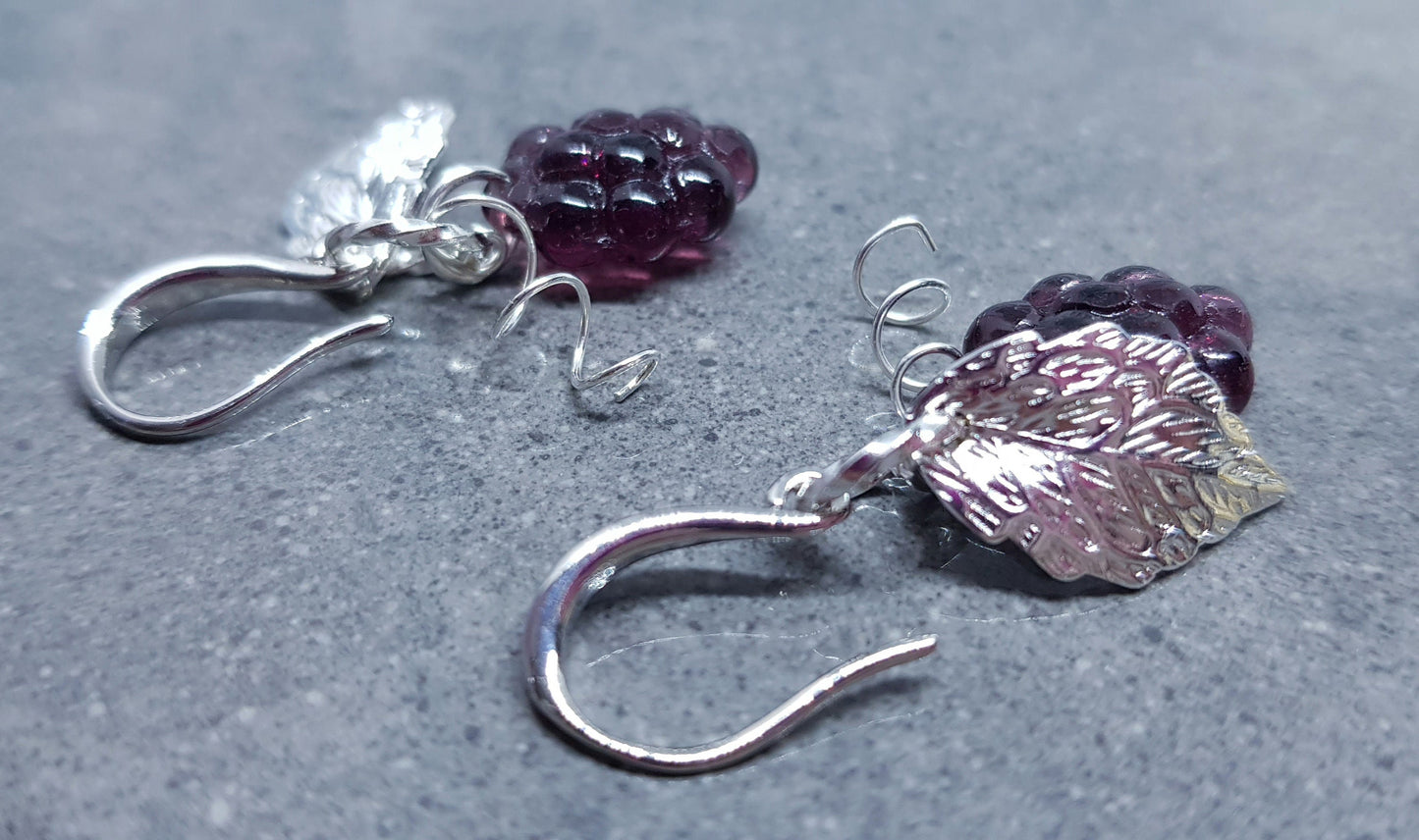 Glass Grape Earrings