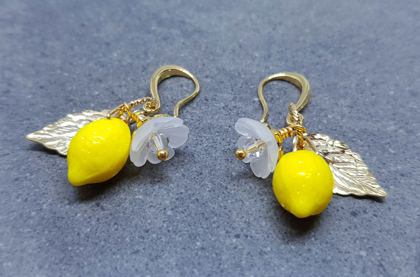 PRIMERO Crystals® Glas-Ohrringe mit Zitronenfrucht