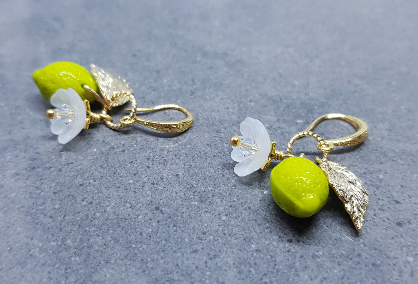 PRIMERO Crystals® Glass Lime Fruit Earrings