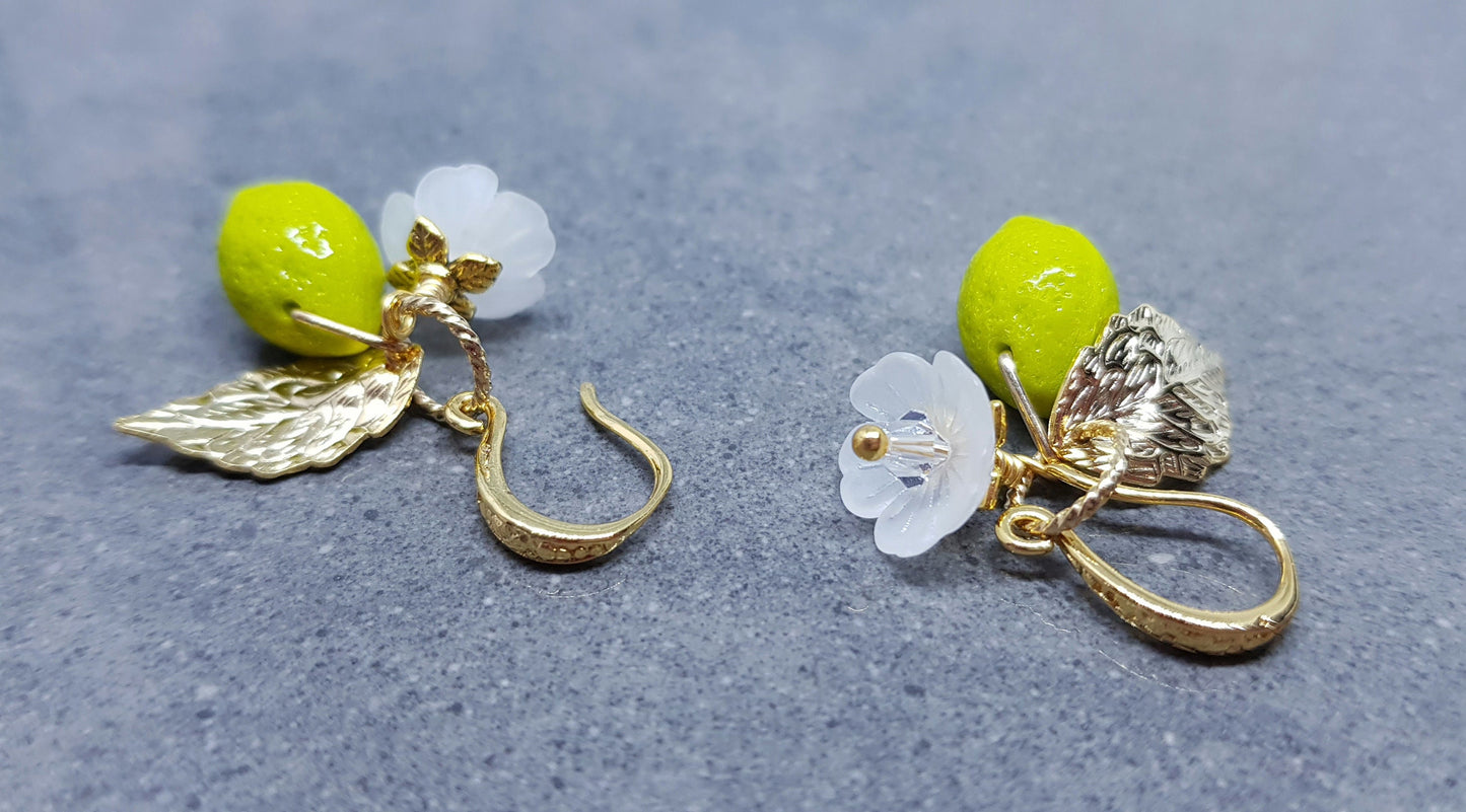 PRIMERO Crystals® Glass Lime Fruit Earrings