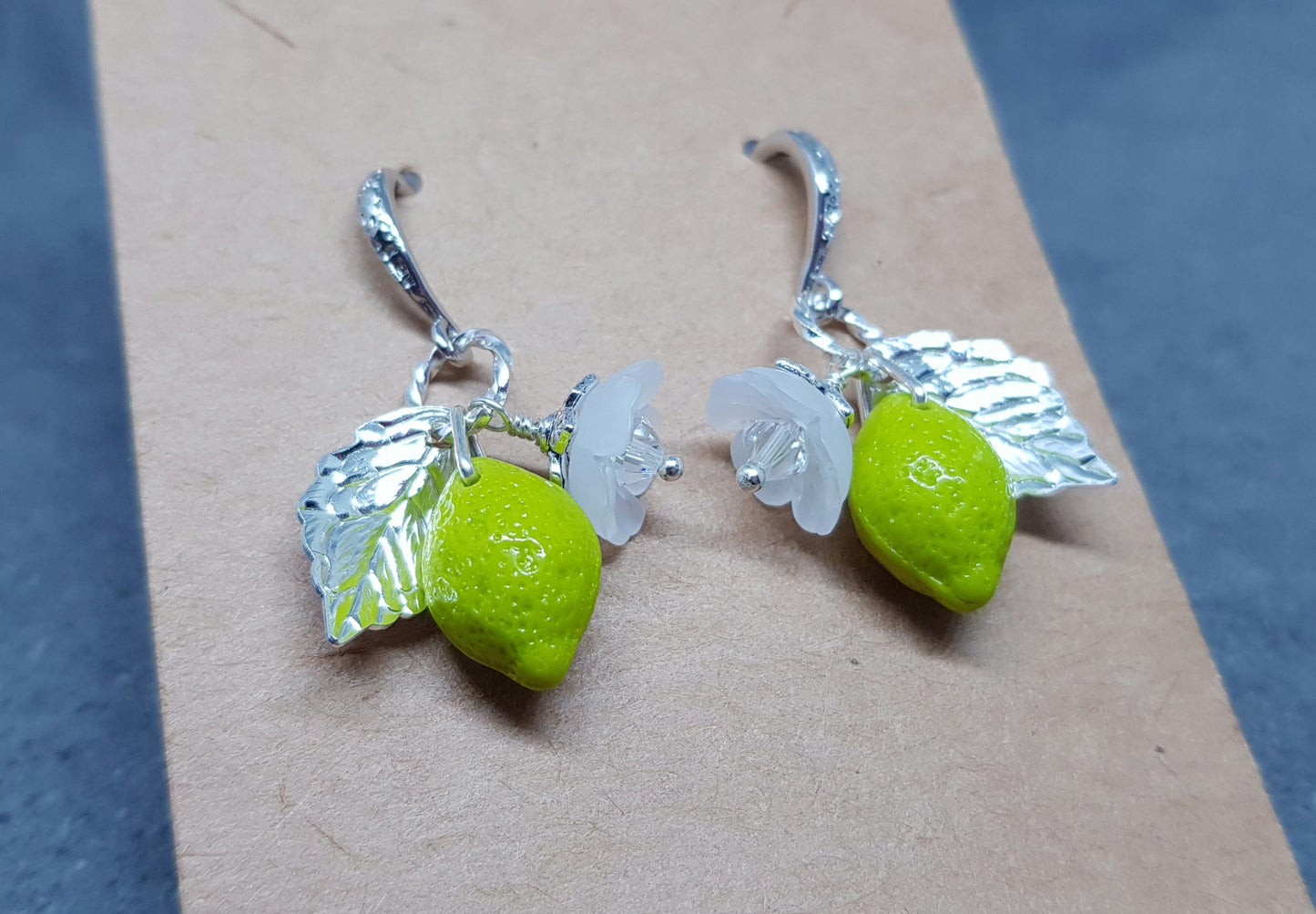 PRIMERO Crystals® Glass Lime Fruit Earrings