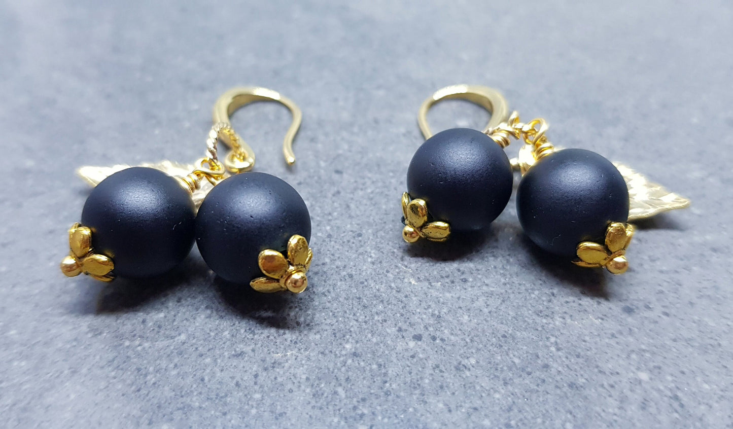 Glass Blackcurrant Earrings