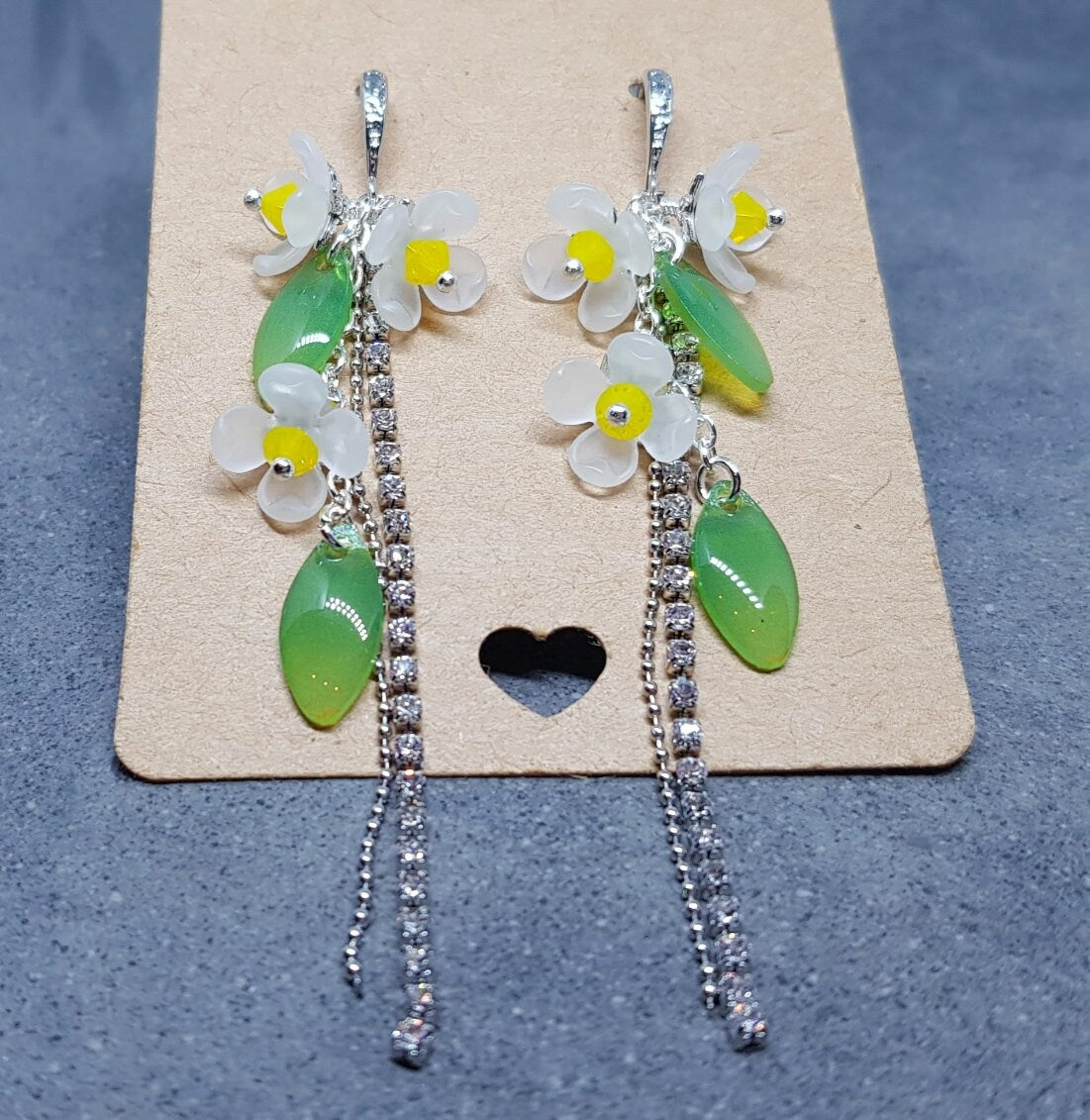 Flower Earrings, Yellow PRIMERO Crystals®, Hypoallergenic Ear Wires, Daisy Earrings, Spring Flower Earrings, Crystal Rhinestone