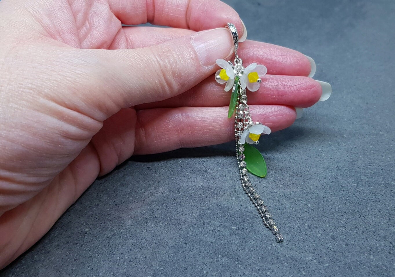Flower Earrings, Yellow PRIMERO Crystals®, Hypoallergenic Ear Wires, Daisy Earrings, Spring Flower Earrings, Crystal Rhinestone