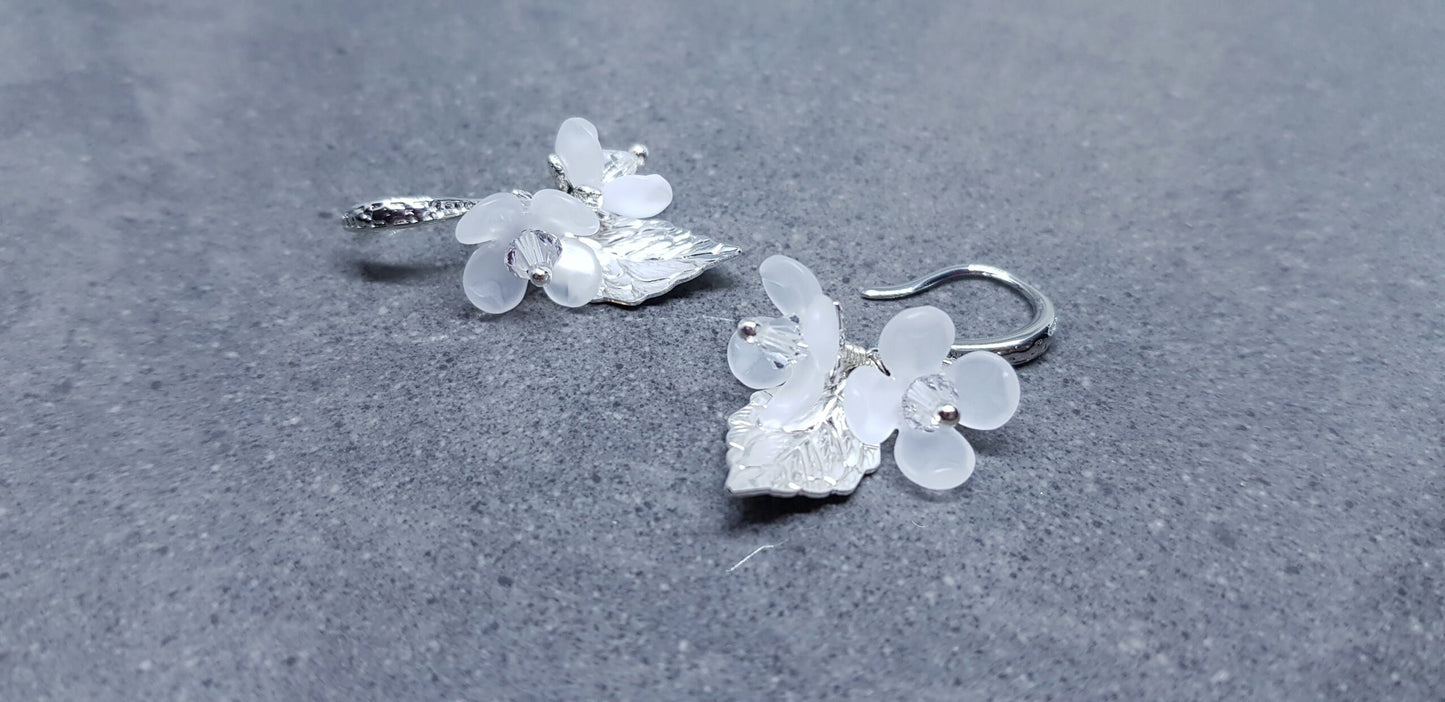 Flower Earrings, Clear PRIMERO Crystals®, Hypoallergenic Ear Wires, Special Occasion Earrings, Crystal Flower Earrings