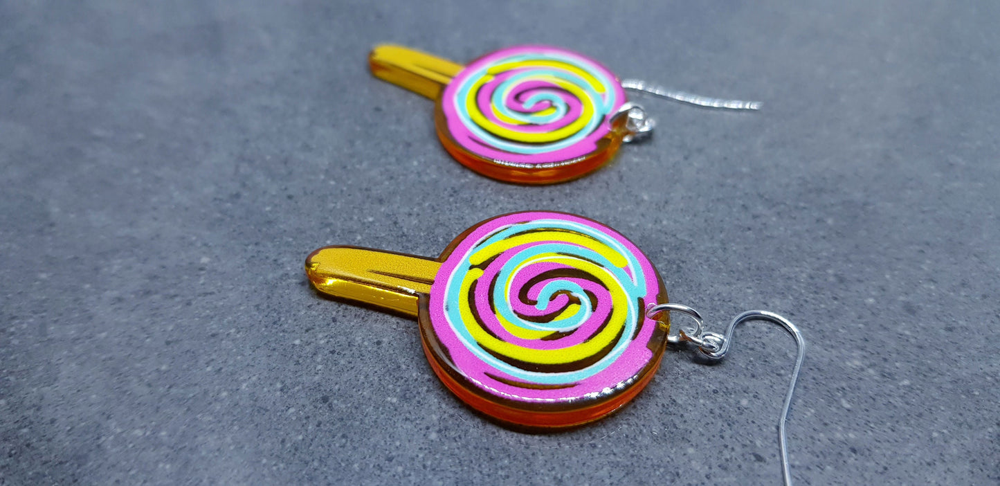 Lollipop Earrings, Choice of Ear Wires, Lollipop Jewelry, Sweet Earrings, Super Cute Earrings, Candy Gifts