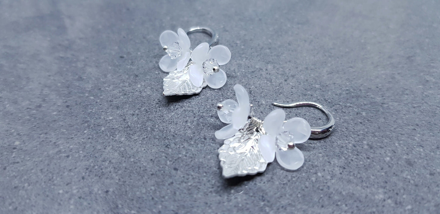 Flower Earrings, Clear PRIMERO Crystals®, Hypoallergenic Ear Wires, Special Occasion Earrings, Crystal Flower Earrings