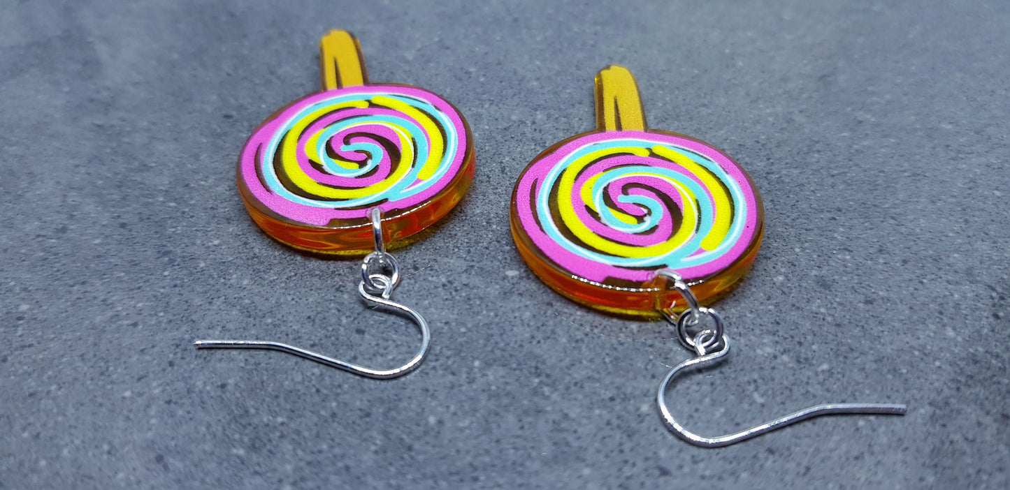 Lollipop Earrings, Choice of Ear Wires, Lollipop Jewelry, Sweet Earrings, Super Cute Earrings, Candy Gifts
