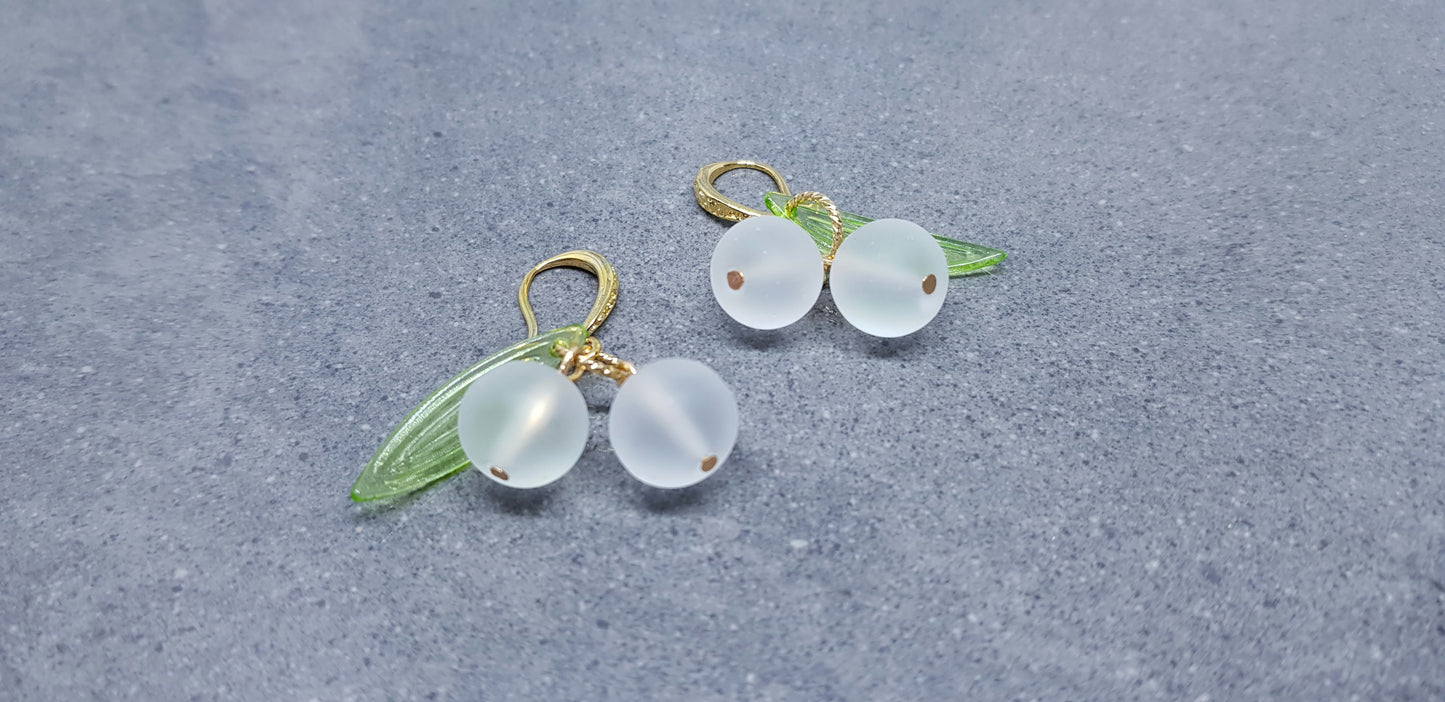 Glass Mistletoe Earrings