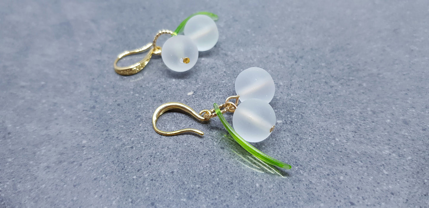 Glass Mistletoe Earrings