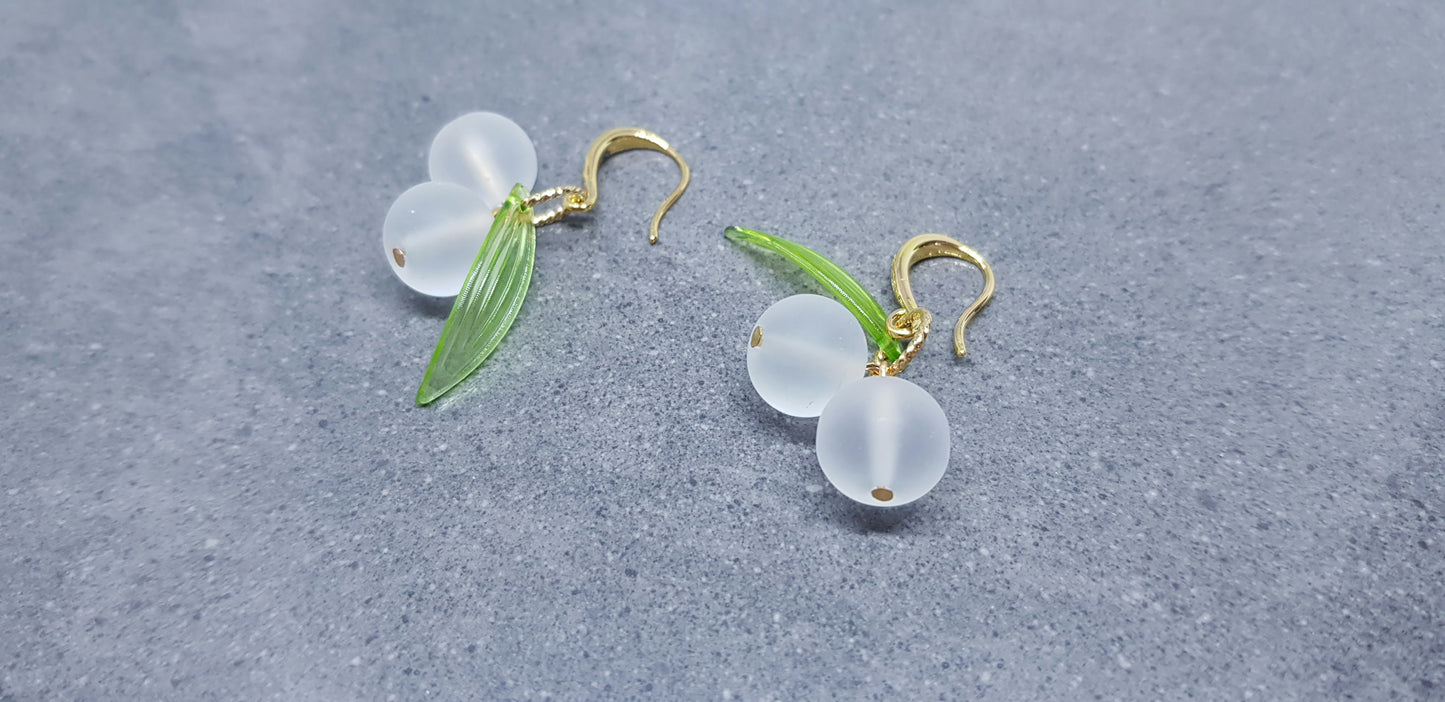 Glass Mistletoe Earrings