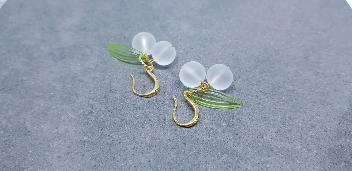 Glass Mistletoe Earrings