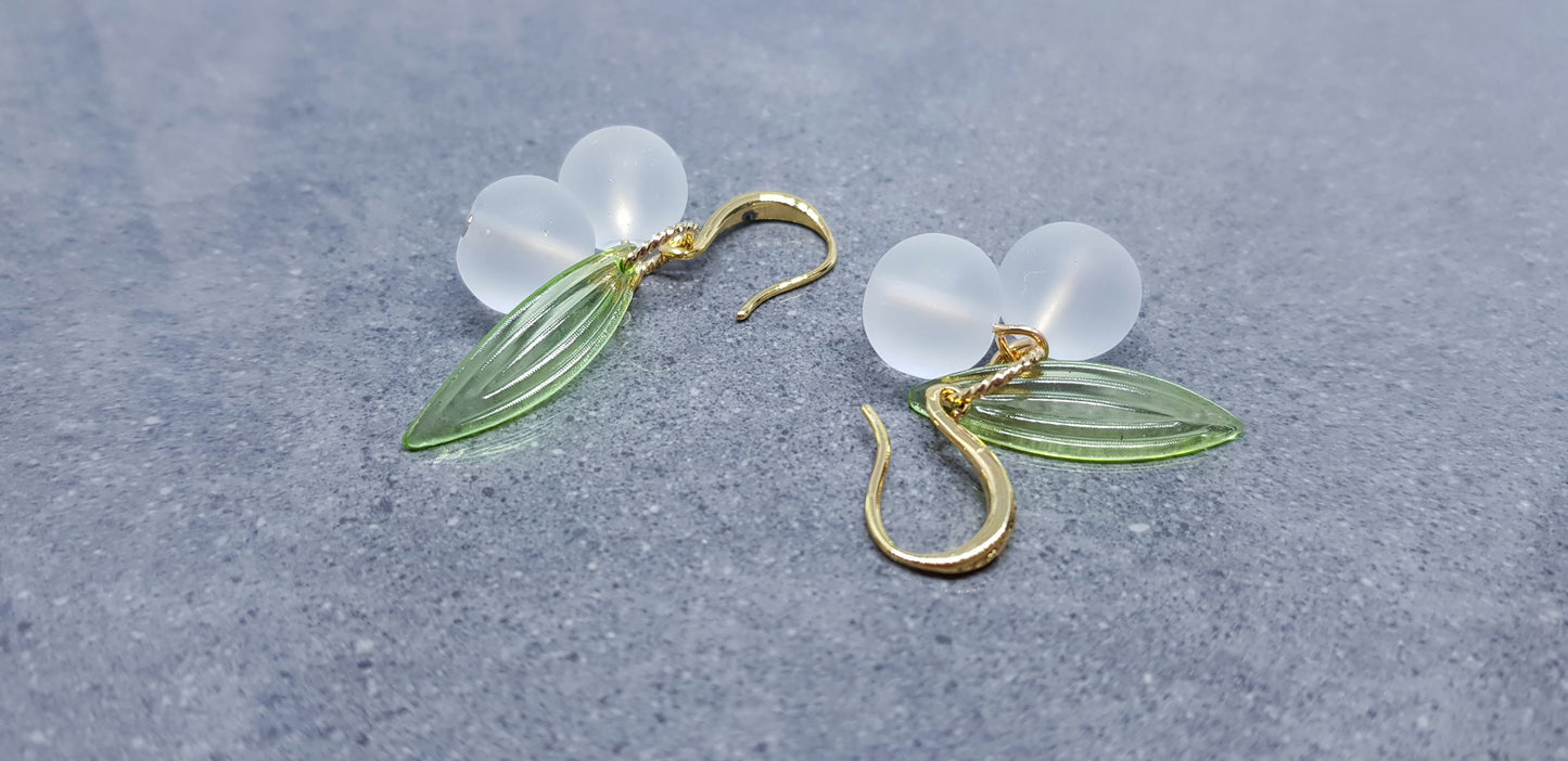 Glass Mistletoe Earrings