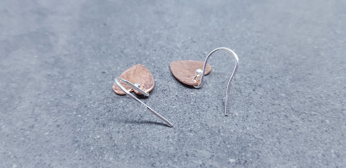 Solid Copper Heart Earrings