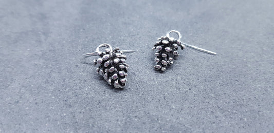 Silver Pinecone Earrings