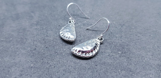 Silver Plated Cornish Pasty Earrings