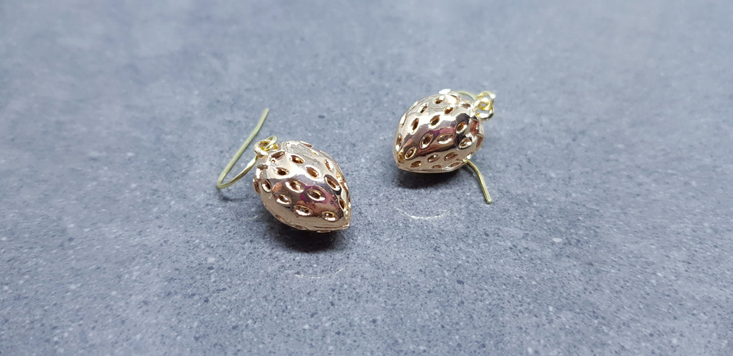 18K Gold Plated Strawberry Earrings