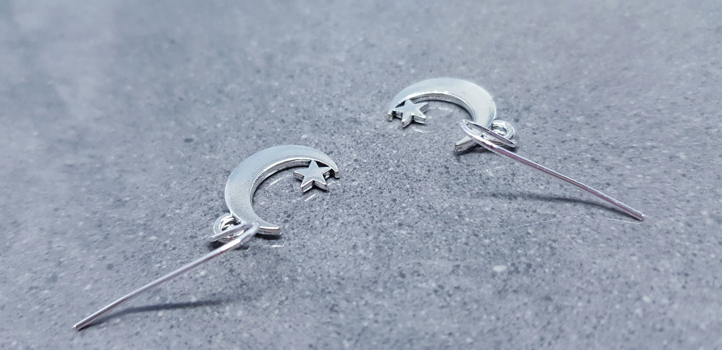 Crescent Moon and Star Earrings