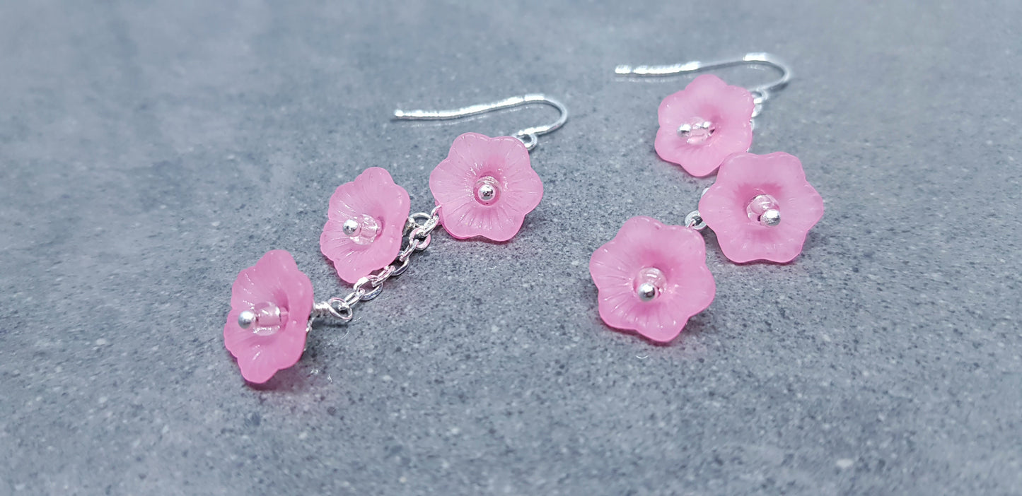 Pale Pink Flower Earrings