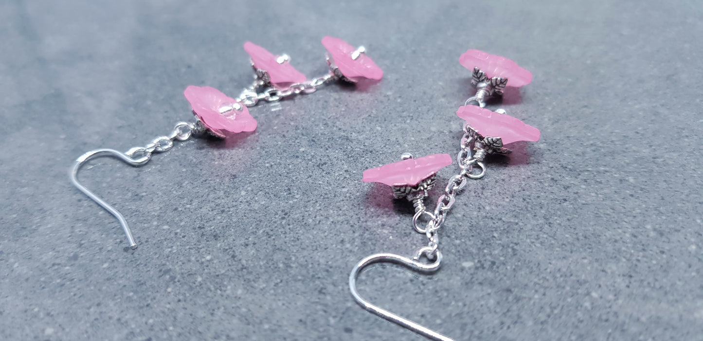 Pale Pink Flower Earrings