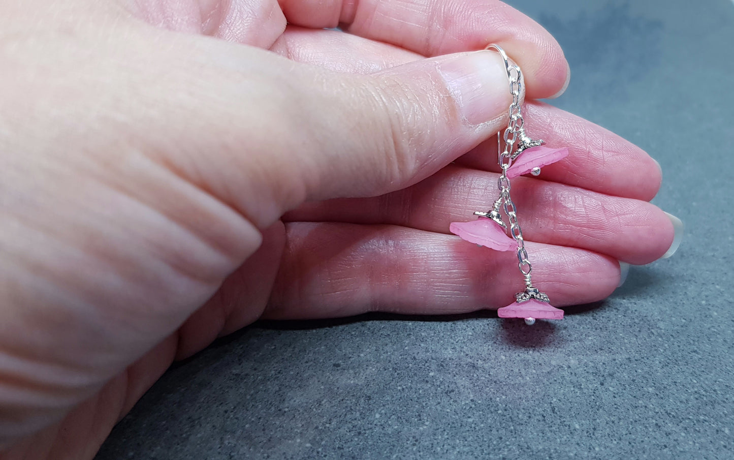 Pale Pink Flower Earrings