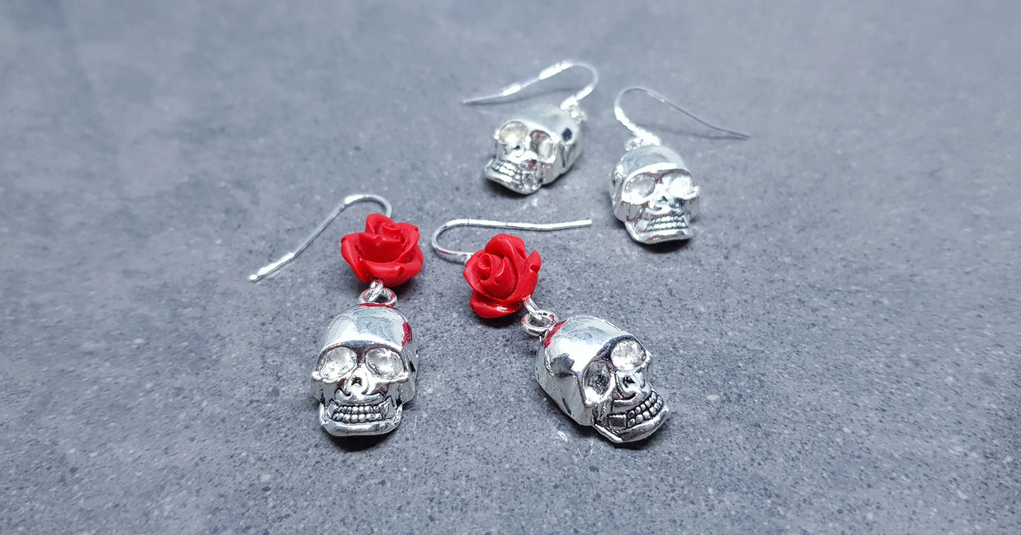 Skull Rose Earrings