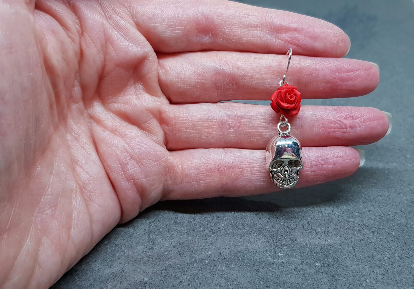 Skull Rose Earrings